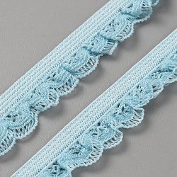 2 Yards Nylon Elastic Flower Edge Lace Trim Ribbons, Garment Accessories, Light Blue, 1/2 inch(13mm)(DIY-WH0580-26B)