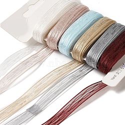 Polyester and Nylon Ribbon Sets, for Bowknot Making, Gift Wrapping, Mixed Color, 3/8 inch(9~11mm), about 5.00 Yards(4.57m)/Bag(DIY-Z029-01H)
