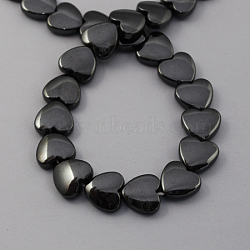 Non-magnetic Synthetic Hematite Beads Strands, Grade A, Heart, Black, 6x6x3mm, Hole: 1mm(X-G-Q897-6x6mm)