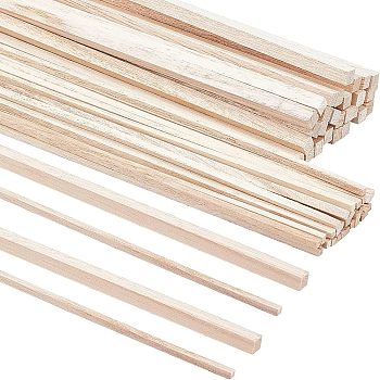 60Pcs 2 Style Candlenut Wood Sticks, DIY Model Making Accessories, BurlyWood, 30.5x0.35~0.6x0.35~0.6cm, 2 Style, 30pcs/style, 60pcs