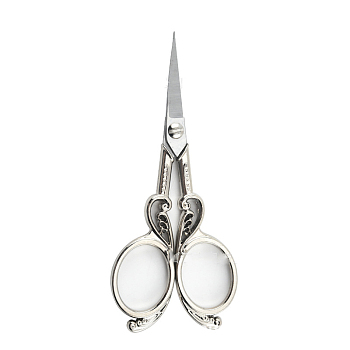 Stainless Steel Scissors, Alloy Handle, Embroidery Scissors, Sewing Scissors, Silver, 115x48mm