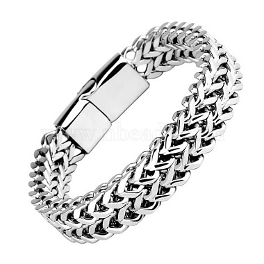 Punk Style 304 Stainless Steel Curb Chain Bracelets for Men(WGFAED6-05)-2