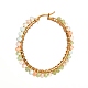 Glass Faceted Round Beads Hoop Earrings(EJEW-JE04599)-5