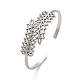 Hollow Out 304 Stainless Steel Leaf Cuff Bangles(BJEW-G694-07P)-1