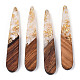 Transparent Resin & Walnut Wood Pendants(RESI-N039-69A)-1