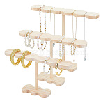 3 Bags 3 Styles Wood Headband Holders, Jewelry Headband Display Organizer for Girl Women, PapayaWhip, 6x30x17~27cm, 1 bag/style(ODIS-PH0009-34)