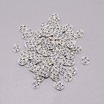 Polymer Clay Cabochons, Polymer Clay Slices for Nail Art & Phone Cases, Flat Round with Skull Pattern, White, 5.5x0.5mm, about 10g/bag(MRMJ-WH0073-52B)