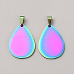 Heart/Flat Round/Teardrop Alloy Pendants, Teardrop, 38x27x1.5mm, Hole: 8x4.5mm(FIND-WH0139-321C-RC)