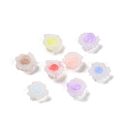 Luminous Resin Decoden Cabochons, Glow in the Dark Flower, Mixed Color, 7.5x7x3mm(RESI-K036-06L)