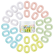 Gorgecraft Acrylic Linking Rings, Quick Link Connectors, For Jewelry Chains Making, Oval, Mixed Color, 19x14x4.5mm, Hole: 11x5.5mm, 5 colors, 20pcs/color, 100pcs/box(OACR-GF0001-04C)