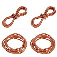 Cowhide Cord Shoelaces, for Shoe Accessories, Flat, Sienna, 1400x3.5x3.5mm(WL-WH0011-03B)