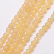 Natural Honey Jade Bead Strands, Round, 3~3.5mm, Hole: 0.7mm, about 115~125pcs/strand, 16 inch(G-K146-22-3mm)
