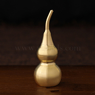 Brass Hollow Tilted Head Gourd Statue Ornament, Feng Shui Table Home Decoration, Raw(Unplated), 36x90mm(DJEW-PW0018-02F)