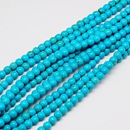 Synthetic Turquoise Beads Strands, Dyed, Round, Deep Sky Blue, 12mm, Hole: 1mm, about 500pcs/1000g(TURQ-G106-12mm-02F)