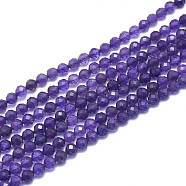 Natural Amethyst Beads Strands, Faceted, Round, 4~4.5mm, Hole: 0.7mm, about 88~104 pcs/Strand, 15.15 inch'(38.5cm)(G-D0003-E84-4MM)