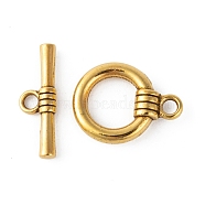 Tibetan Style Toggle Clasps, Cadmium Free & Nickel Free & Lead Free, Ring, Antique Golden, 18x13.8x2.5mm, Hole: 5mm(GLF1220Y-NF)
