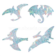 Custom Dinosaur Shape Waterproof PVC Laser Adhesive Stickers, Electrostatic Stickers, Colorful, 12x8~12cm, 16 sheets/set(DIY-WH0256-012)