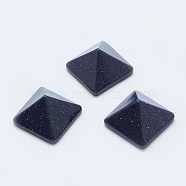 Synthetic Blue Goldstone Cabochons, Pyramid, 20x20x12~13mm, Diagonal Length: 26mm(G-G759-Y16)