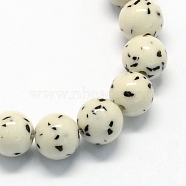 Synthetic Gemstone Beads Strands, Imitation Buddhist Bodh, Round, White, 10mm, Hole: 1mm, about 40pcs/strand, 15.7 inch(G-R271-10mm-Y29)