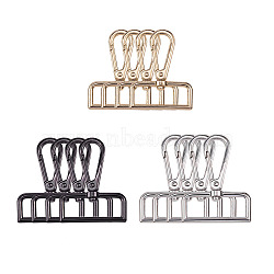 Zinc Alloy Swivel Clasps, Swivel Snap Hook, Rectangle, Mixed Color, 60x46x7mm, Hole: 38x13mm, 3 colors, 4pcs/color, 12pcs/box(PALLOY-SZ0001-01)