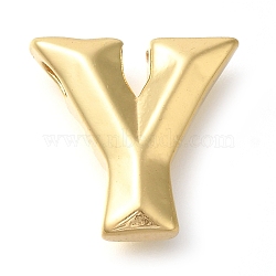 Rack Plating Brass Pendants, Long-Lasting Plated, Cadmium Free & Lead Free, Letter A~Z Charms, Letter Y, 17.5x18x5.5mm, Hole: 3.5x2mm(KK-I722-07G-Y)