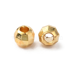 Brass Beads, Round, Faceted, Real 18K Gold Plated, 5mm, Hole: 2mm(KK-WH0038-56D-G)