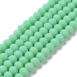 Glass Beads Strands, Faceted, Frosted, Rondelle, Medium Spring Green, 2.5mm, Hole: 1mm, about 145~150pcs/strand, 34~35cm(EGLA-A034-P2mm-MD14)
