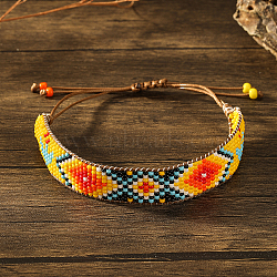 Bohemian Style Geometric Glass Seed Bead Handmade Bracelet for Women, Colorful(HL6362-2)