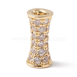 Eco-Friendly Rack Plating Brass Micro Pave Cubic Zirconia Beads, Long-Lasting Plated, Lead Free & Cadmium Free, Column, Real 18K Gold Plated, 9.5x4.5mm, Hole: 1mm(KK-F835-26B-G)
