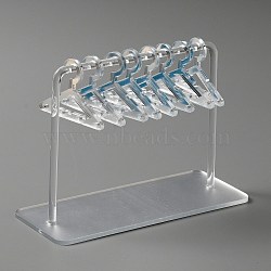 Acrylic Earring Display Stands, Coat Hanger Shape, Silver, Finished Product: 5.95x15x10.9cm, about 10pcs/set(EDIS-WH0012-24A)