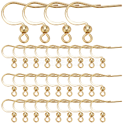 200Pcs 304 Stainless Steel French Earring Hooks, Flat Ear Wire with Ball, Real 18K Gold Plated, 21 Gauge, 15~17x18mm, Hole: 2mm, Pin: 0.7mm(STAS-SC0006-36G)