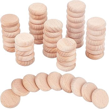 Beech Wooden Round Pieces, DIY Accessories, BurlyWood, 25x8mm