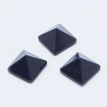 Synthetic Blue Goldstone Cabochons, Pyramid, 20x20x12~13mm, Diagonal Length: 26mm