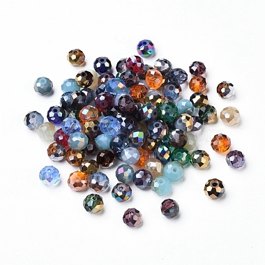 7mm Mixed Color Rondelle Glass Beads