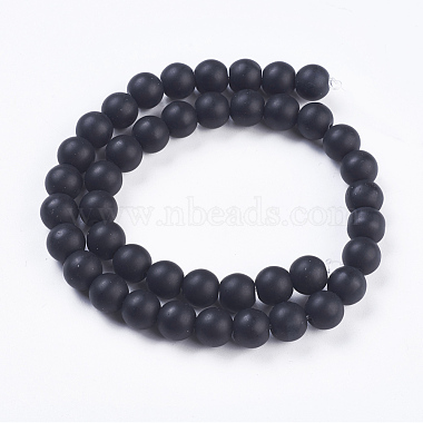 Synthetic Black Stone Bead Strands(X-G-R345-10mm-38-1)-2