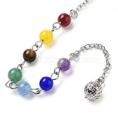 Natural & Synthetic Gemstone Hexagonal Pointed Dowsing Pendulums(G-P552-05P)-4