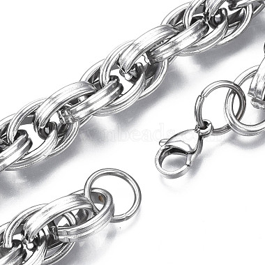 201 bracelet chaîne de corde en acier inoxydable pour hommes femmes(BJEW-S057-67)-3