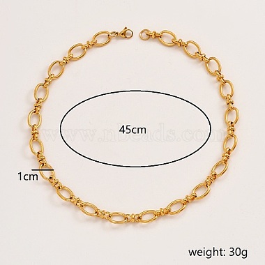 ожерелья-цепочки с овальными звеньями из нержавеющей стали(MF4965-1)-2