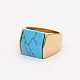 Rectangle Synthetic Turquoise Finger Ring(FIND-PW0021-08E-G)-1