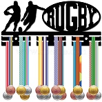 Acrylic Medal Holder, Medal Display Hanger Rack, Medal Holder Frame, with Standoff Pins, Rugby, 130x290x10mm, Hole: 8mm(AJEW-WH0296-114)