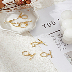 3 Styles Brass Toggle Clasps, Long-Lasting Plated, Ring & Heart, Real 18K Gold Plated, Ring: 15x12x2mm, Hole: 1.6mm, Bar: 5.5x20x2mm, Hole: 1.6mm(KK-LP0004-31)