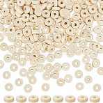 Wood Beads, Undyed, Donut, Cornsilk, 8x3mm, Hole: 2.5mm, 1000pcs/bag(WOOD-OC0002-42)