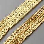 Polyester Braid Trimming, for Curtain Decoration Costume, Gold, 26x2mm, about 12m/card(OCOR-WH0085-04A)