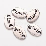 Tibetan Style Charms, Lead Free, Cadmium Free and Nickel Free, Oval, Antique Silver Color, about 7mm wide, 10mm long, 1.5mm thick, hole: 1.5mm(ZX-LF10729Y-NF)
