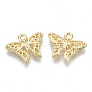 Alloy Pendants, Filigree Joiners Findings, Butterfly, Light Gold, 15x18x2mm, Hole: 1.8mm(PALLOY-S132-017)