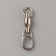 Brass with 304 Stainless Steel Fishing Fast Snap Clips, Quick Change Connectors, Platinum & Stainless Steel Color, 23x6x4mm, Hole: 3.7mm & 5.5x3.9mm(FIND-WH0152-322C)