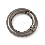 Rack Plating Brass Spring Gate Rings, Round Ring, Lead Free & Cadmium Free, Long-Lasting Plated, Gunmetal, 6 Gauge, 20x4mm(KK-Q781-13EB)