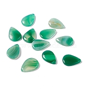 Natural Green Agate Pendants, Teardorp Charms, 24.5~27x16.5~19x4~5.5mm, Hole: 0.7~0.8mm(G-B030-14)