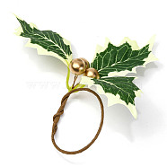 Christmas Theme Iron Napkin Rings, Napkin Holder Adornment, Restaurant Daily Accessiroes, Leaf, 45mm, Leaf: 150x92mm(AJEW-G062-01D)