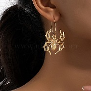 Alloy Hoop Earrings for Women, with Brass Findings, Spider, Golden, 55x30.5mm(EJEW-G404-01G)